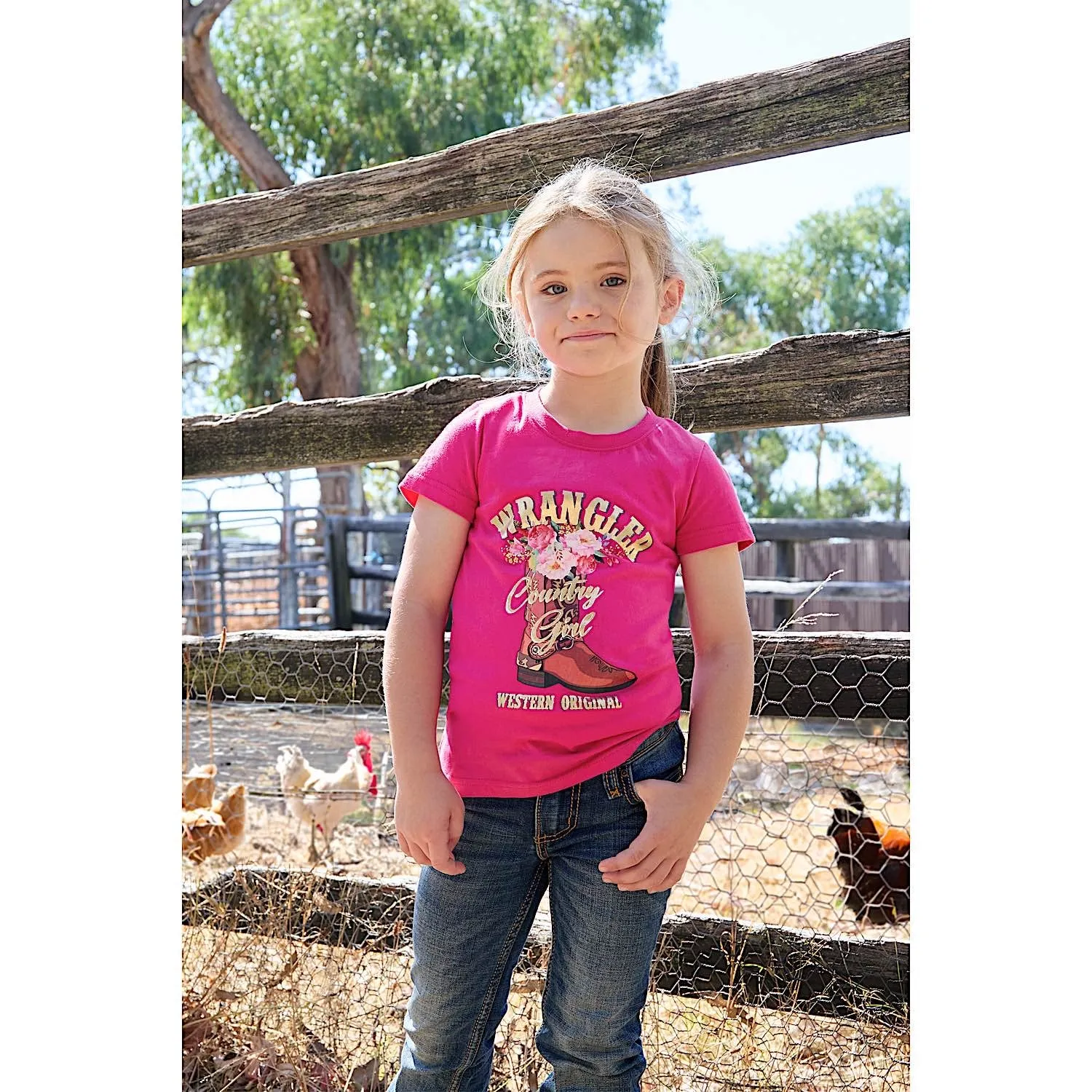 Wrangler Girl's Penny Tee Pink