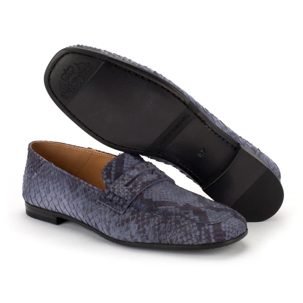 ZOE 56043<br> Blu python embossed  loafers